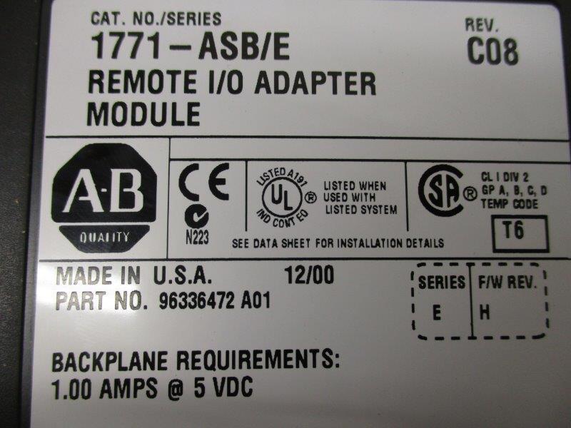 ALLEN BRADLEY 1771-ASB SER. E F/W H  NSMP