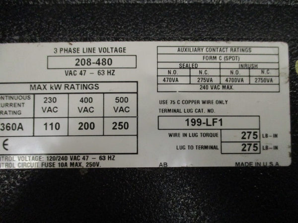 ALLEN BRADLEY 150-A360NBD SER. B UNMP