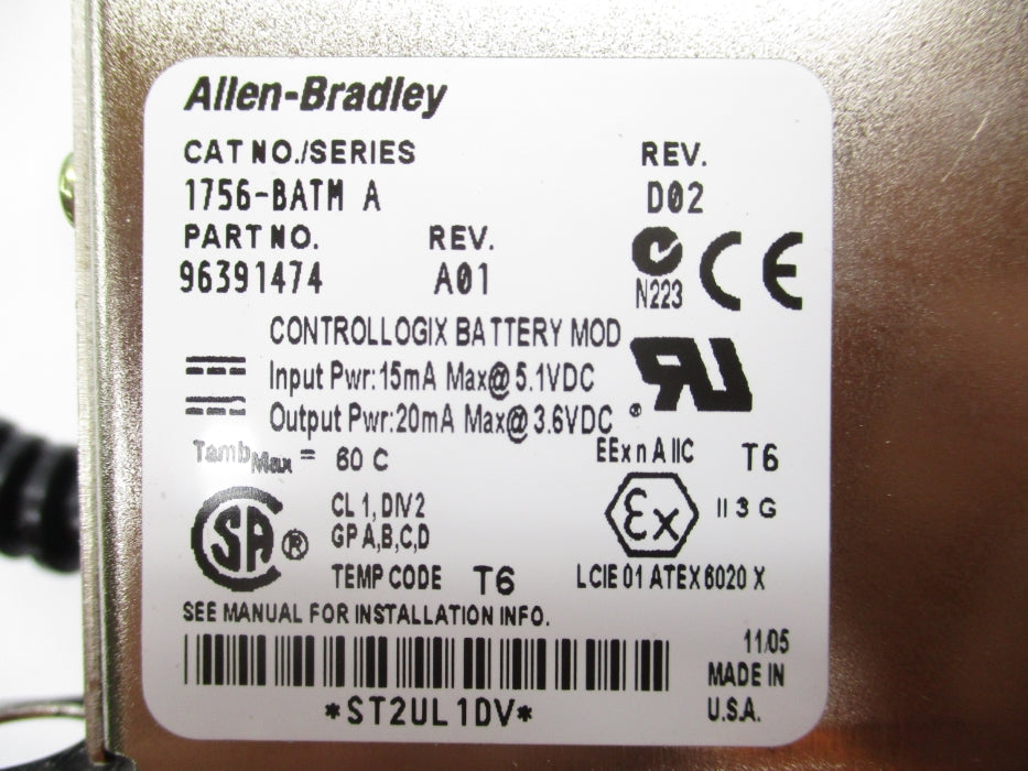 ALLEN BRADLEY 1756-BATM SER. A 5.1VDC NSMP