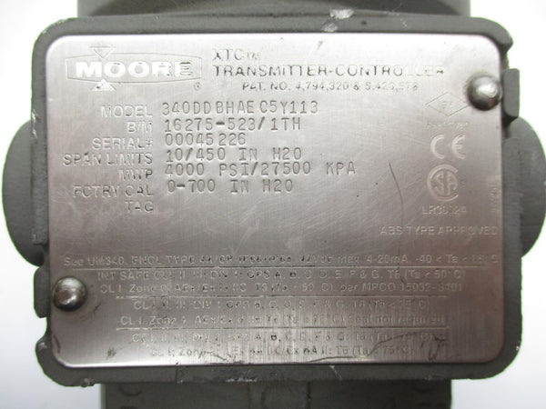 MOORE 340DDBHAEC5Y113 42VDC 0-700INH2O UNMP