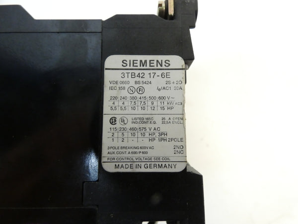 SIEMENS 3TD4210-1G 3TB4217-6E 120V 30A NSNP