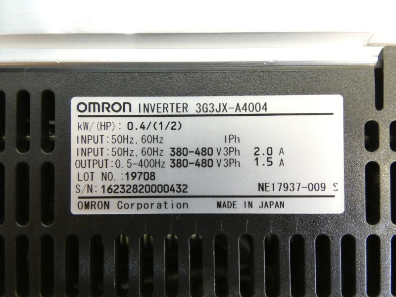 OMRON 3G3JX-A4004 380-480V 2.0A UNMP