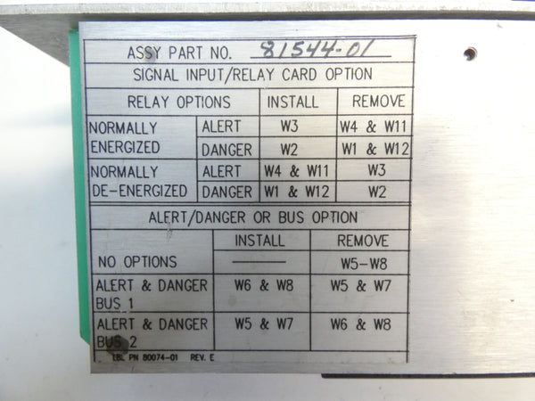 TERMINAL CARD XDUCR 81544-01 REV. E NSNP