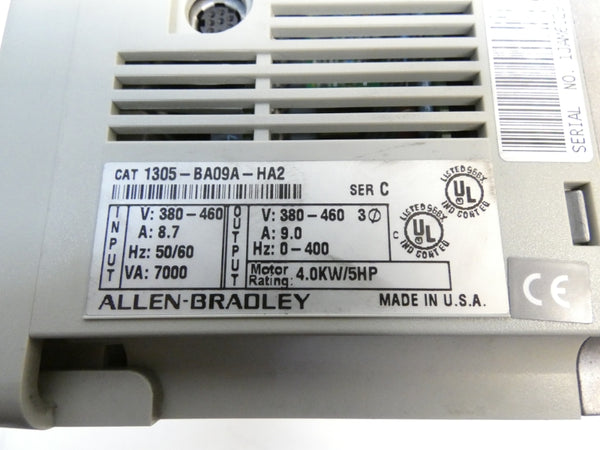 ALLEN BRADLEY 1305-BA09A-HA2 SER. C F/W 6.01 380-460V 9.0A NSMP