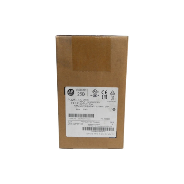 ALLEN BRADLEY 25B-D2P3N104 SER. A F/W 5.001 323-528V 2.3A DATE: 2018 NSFS