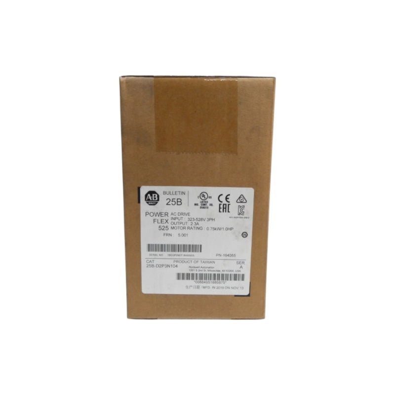 ALLEN BRADLEY 25B-D2P3N104 SER. A F/W 5.001 323-528V 2.3A DATE: 2018 NSFS