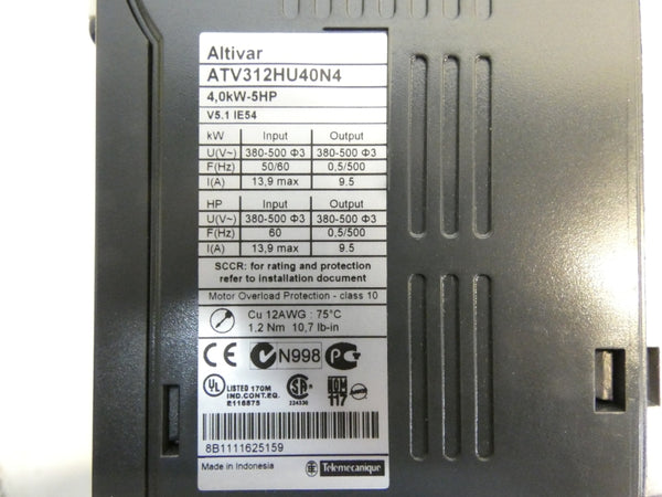 SCHNEIDER ELECTRIC ATV312HU40N4 380-500V 13.9A NSMP