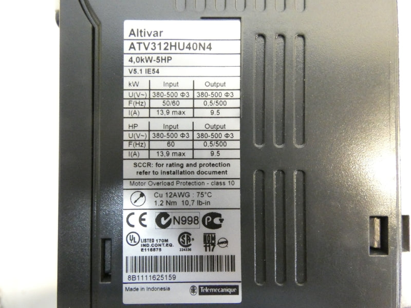 SCHNEIDER ELECTRIC ATV312HU40N4 380-500V 13.9A NSMP