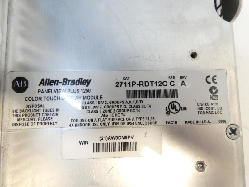 ALLEN BRALDEY 2711P-RDT12C SER. C REV. A UNMP