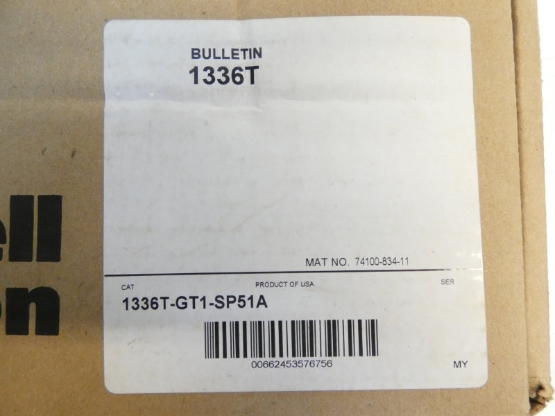 ALLEN BRADLEY 1336T-GT1-SP51A REV. 01 NSMP