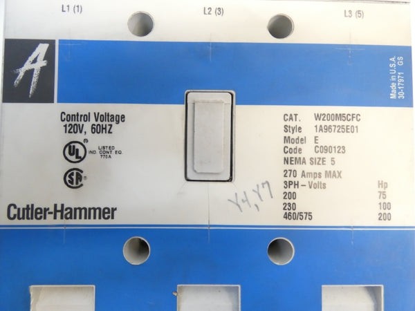 EATON W200M5CFCY4Y7 120V 270A NSMP