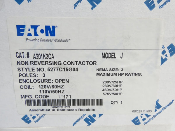 EATON A201K3CA 110/120V NSFS