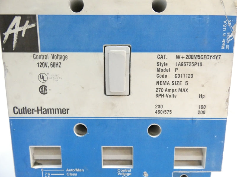 CUTLER HAMMER W+200M5CFCY4Y7 120V 270A UNMP