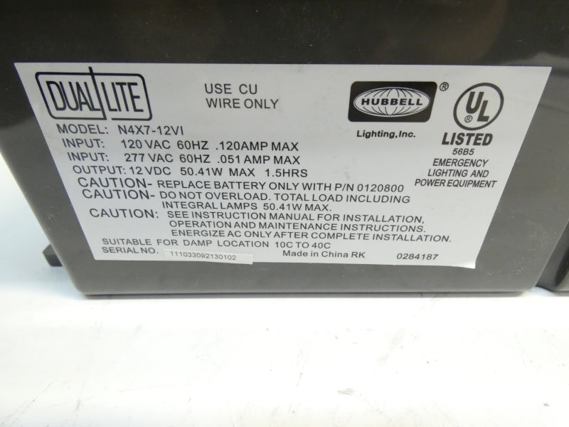 HUBBELL N4X7-12VI 277VAC .120A NSNP