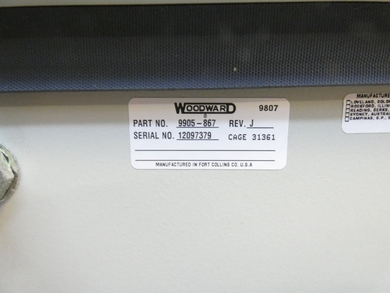 WOODWARD 9905-867 REV. J UNMP