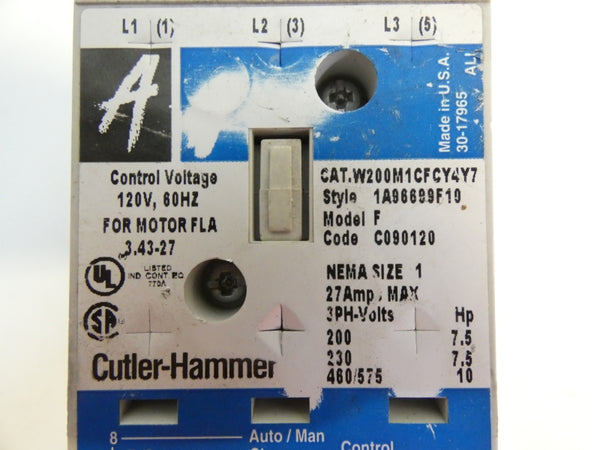 CUTLER-HAMMER W200M1CFCY4Y7 460/575V 27A (AS PICTURED) UNMP