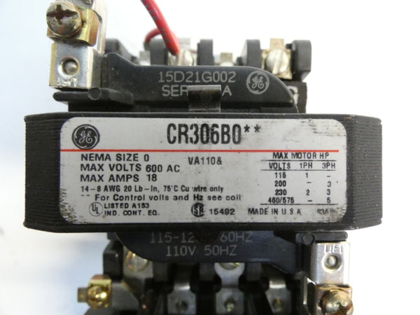 GENERAL ELECTRIC CR306B002 110V/115-120V 18A NSNP