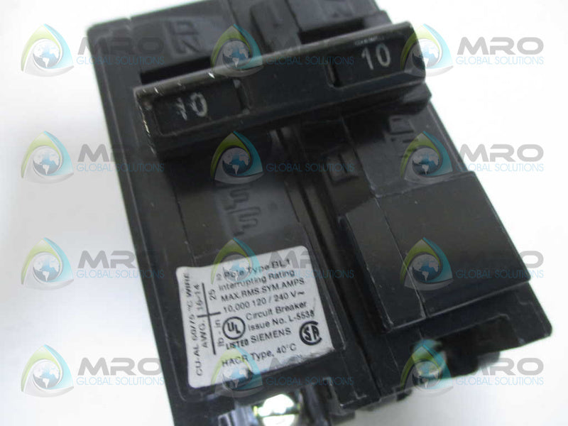 SIEMENS B210 CIRCUIT BREAKER 10A  NSNP