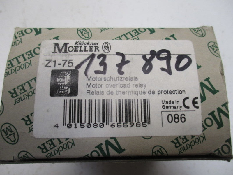 KLOCKNER MOELLER ZI-75 OVERLOAD RELAY 60-75A  NSMP