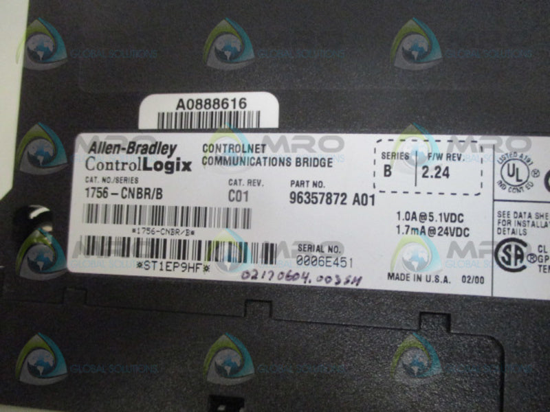 ALLEN BRADLEY 1756-CNBR SER. B F/W 2.24  UNMP