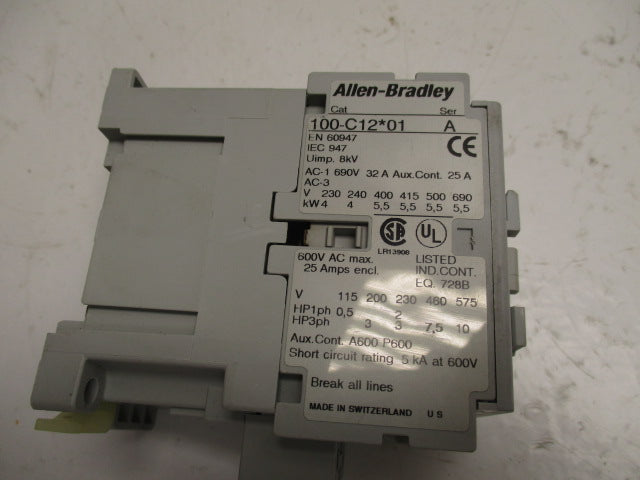 ALLEN BRADLEY 100-C12D01 SER. A  UNMP