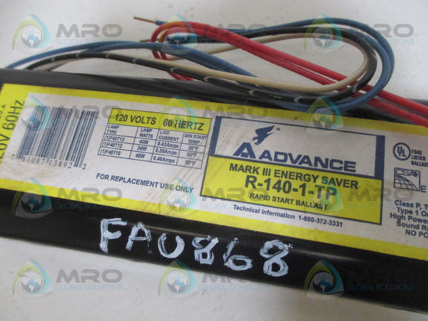 ADVANCE R140TP RAPID START BALLAST 120V  NSMP