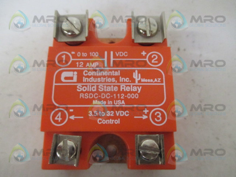 CONTINENTAL INDUSTRIES RSDC-DC-112-000 SOLID STATE RELAY  NSNP