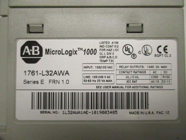 ALLEN BRADLEY 1761-L32AWA SER. E F/W 1.0 (AS PICTURED)  NSMP