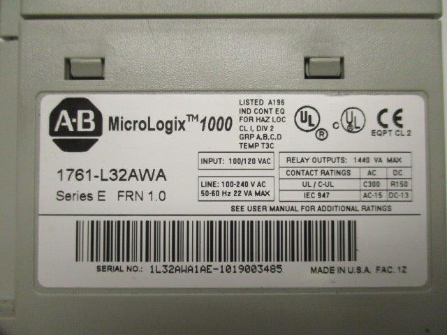 ALLEN BRADLEY 1761-L32AWA SER. E F/W 1.0 (AS PICTURED)  NSMP