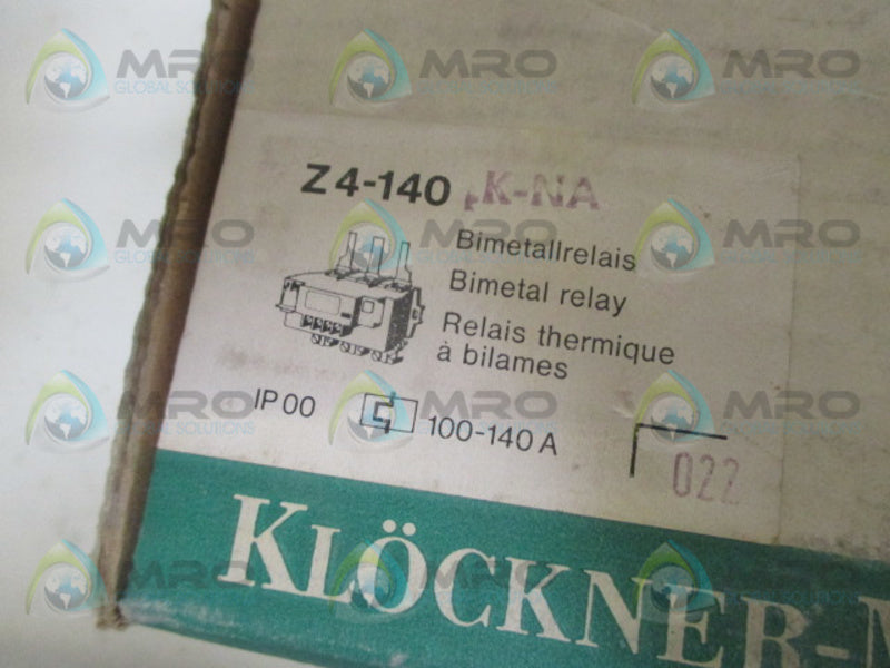 KLOCKNER MOELLER Z4-140K-NA OVERLOAD RELAY 140A (AS PICTURED)   NSMP