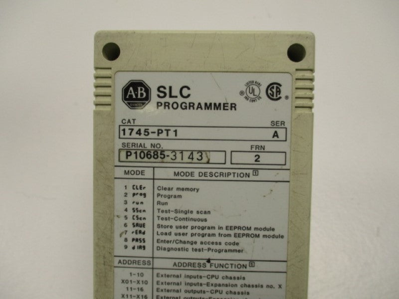 ALLEN BRADLEY 1745-PT1 PROGRAMMER SER. A F/W: 2  UNMP