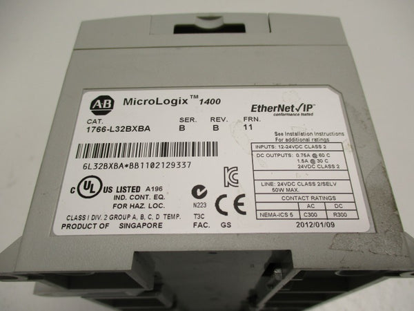 ALLEN BRADLEY 1766-L32BXBA SER. B F/W 11 (AS PICTURED)  NSNP