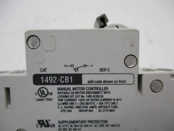 ALLEN BRADLEY 1492-CB1G005 CIRCUIT BREAKER SER. C  0.5A  UNMP