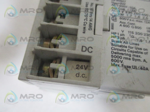 ALLEN BRADLEY 100-M05NR243 SER. A CONTACTOR 24VDC UNMP