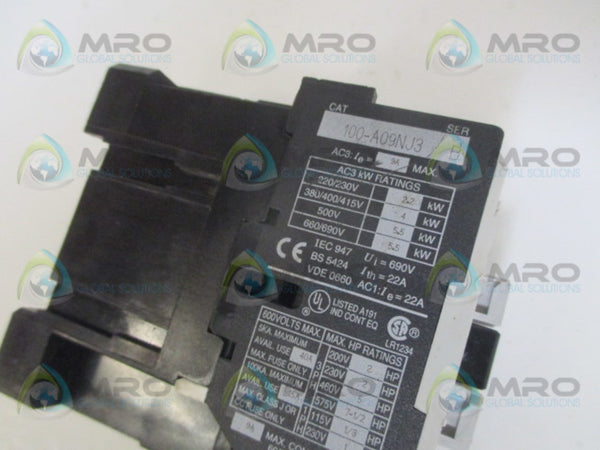 ALLEN BRADLEY 100-A09NJ3 SER. B CONTACTOR 24V  UNMP
