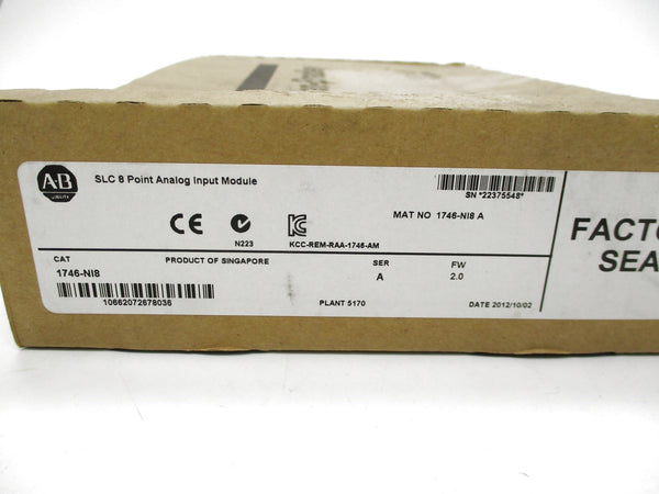 ALLEN BRADLEY 1746-NI8 SER. A F/W 2.0 DATE 2012 NSFS