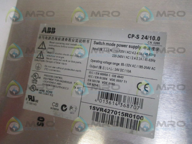 ABB CP-S24/10.0 SWITCH MODE POWER SUPPLY UNMP