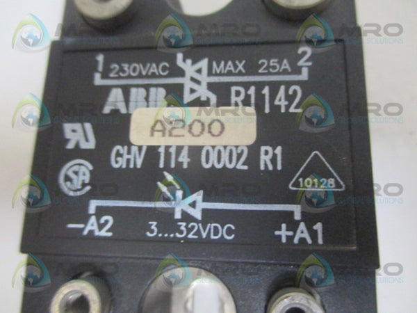 ABB GHV1140002R1 SOLID STATE RELAY 25A 230VAC UNMP