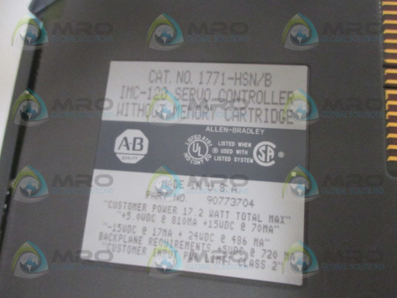 ALLEN BRADLEY 1771-HSN SER. B F/W 1.03 SERVO CONTROLLER UNMP