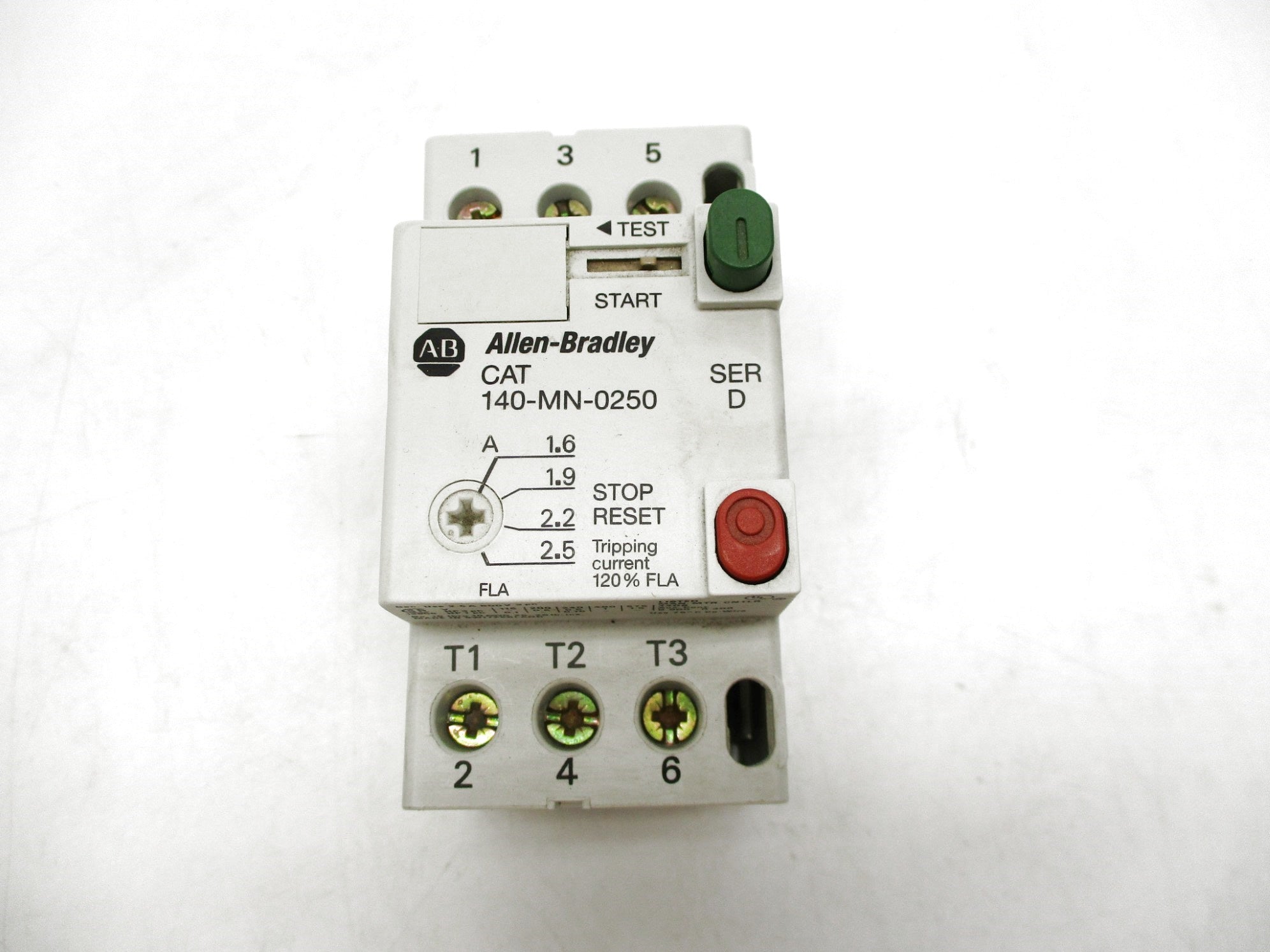 ALLEN BRADLEY 140-MN-0250 SER. D 600V 1.6-2.5A (BR/WH) NSMP