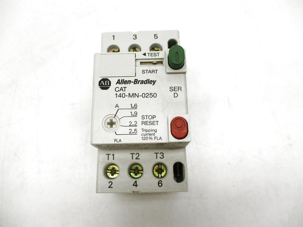 ALLEN BRADLEY 140-MN-0250 SER. D 600V 1.6-2.5A (BR/WH) NSMP