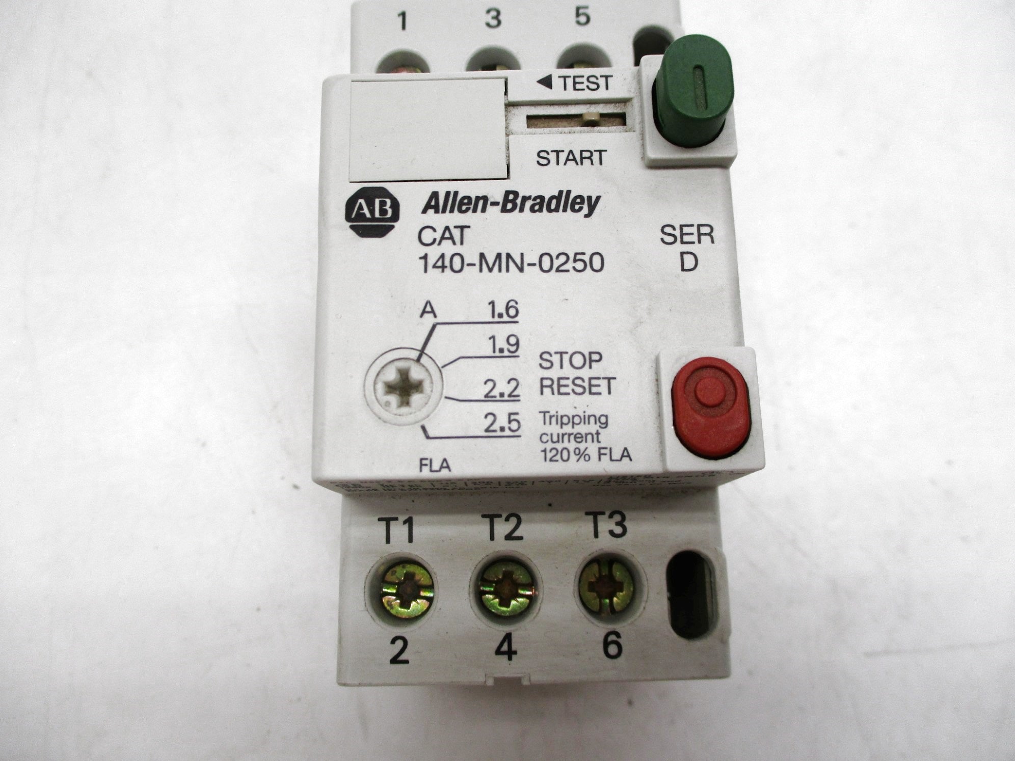 ALLEN BRADLEY 140-MN-0250 SER. D 600V 1.6-2.5A (BR/WH) NSMP