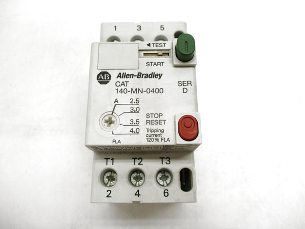 ALLEN BRADLEY 140-MN-0400 SER. D 690V 2.5-4.0A (BR/WH) NSMP
