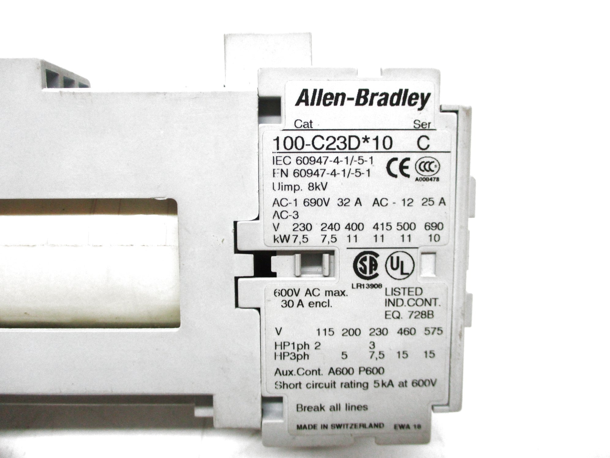 ALLEN BRADLEY 100-C23DJ10 SER. C 24VDC 32A (AS PICTURED) UNMP