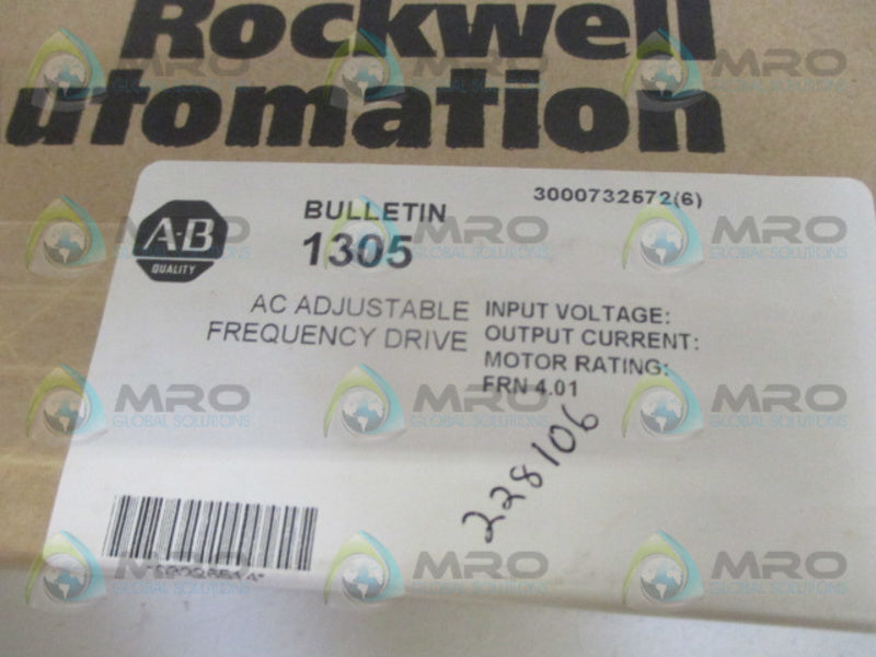 ALLEN BRADLEY 1305-SP-CV-03 SER. A F/W 4.01 AC FREQUENCY DRIVE  NSFS