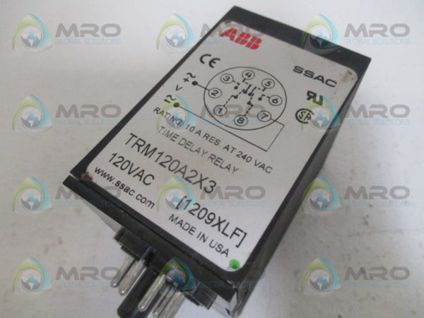 ABB TRM120A2X3 TIME DELAY RELAY 0.05-3.0 SECONDS 120VAC NSNP