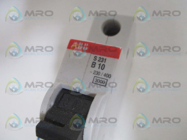 ABB S231 B10 CIRCUIT BREAKER 10A 230/400VAC UNMP