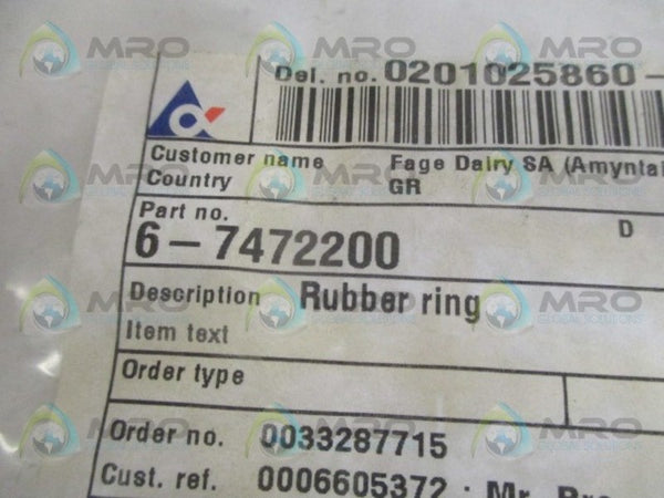 ALFA LAVAL 6-7472200 RUBBER RING NSNP