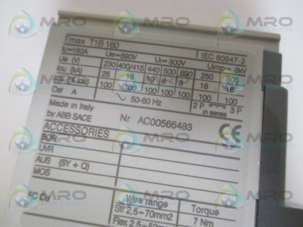 ABB T1B160 CIRCUIT BREAKER 16A UNMP