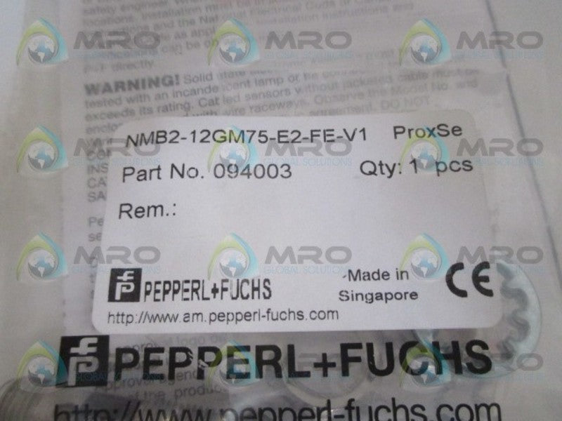 PEPPERL+FUCHS NMB2-12GM75-E2-FE-V1 PROXIMITY SWITCH 094003 NSMP
